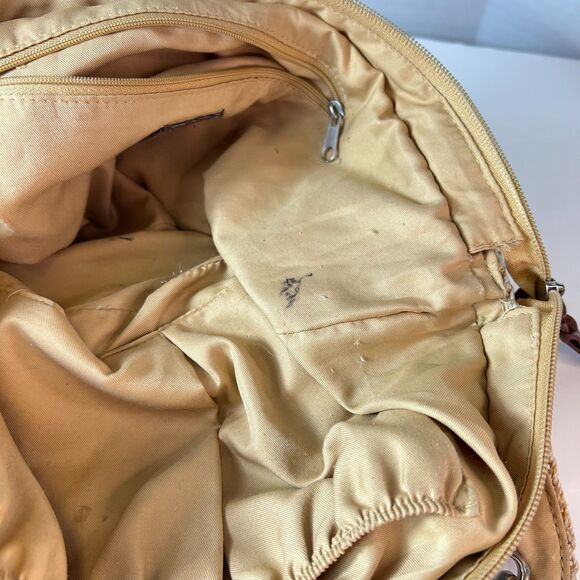 The Sak Indio Beige Sand Stripe Crochet Slouchy Hobo Braided Strap Shoulder Bag - Picture 6 of 15